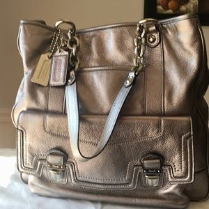 COACH Authentic Metallic Leather Tote